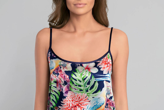 Polynesia Dámská noční košile s úzkými ramínky Italian Fashion - květinový potisk