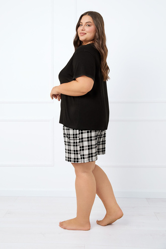 Klara Dámské pyžamo s krátkým rukávem, krátké kalhoty Italian Fashion - černá/potisk
