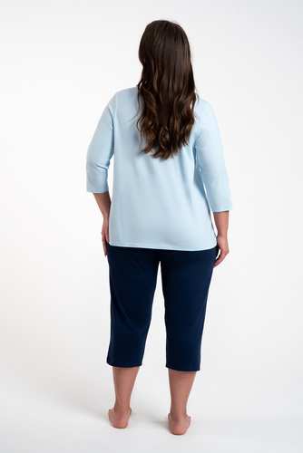 Arietta Dámské pyžamo 3/4 rukávy a 3/4 kalhoty Italian Fashion - modré