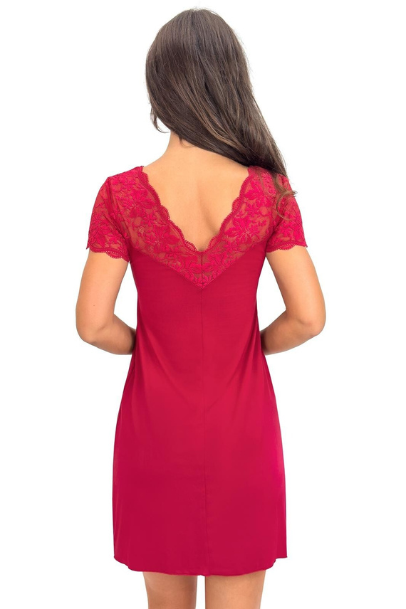 Dámská noční košilka Sonia Donna s krajkou | viskóza | výstřih V