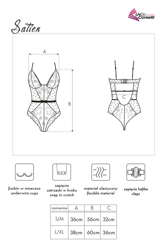 Satien LC 90553 Dámské tělo LivCo Corsetti Fashion