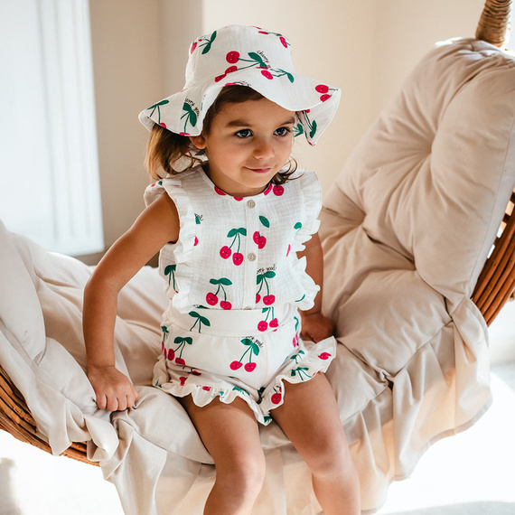 Dětské šortky Cherry Eevi s volánem – měkké, elastické, 95% bavlna, 5% elastan