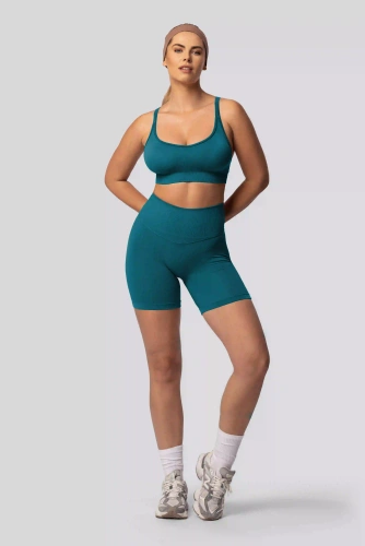 Spaio PUSH-UP PRO modelující bezešvé šortky fitness vysoký pas tale blue
