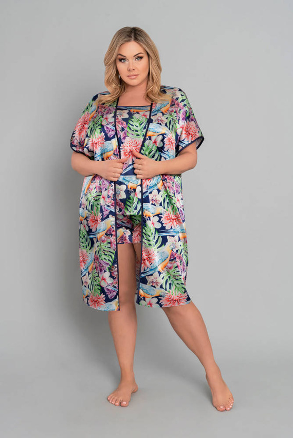 Polynesia Dámský župan Italian Fashion - květinový potisk