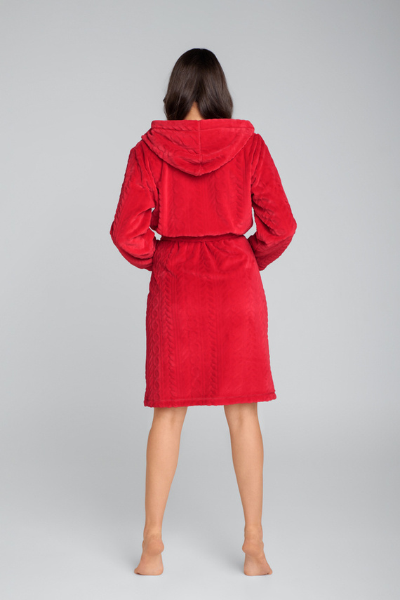 Dámský fleecový župan Zala Italian Fashion - červený