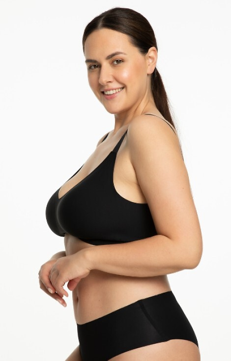 Jelly Bra Comfort Julimex black beige - podprsenka bez kostic pro velká prsa