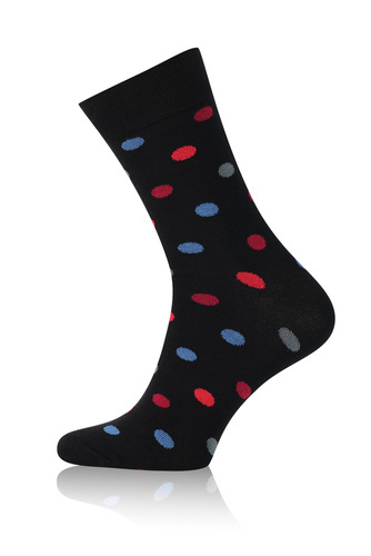 M21 Pánské dlouhé ponožky Italian Fashion - černá/bordeaux/graphite