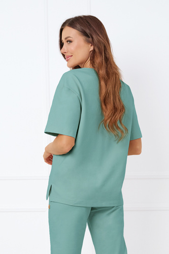 Caro Halenka s krátkým rukávem Italian Fashion - šalvějová