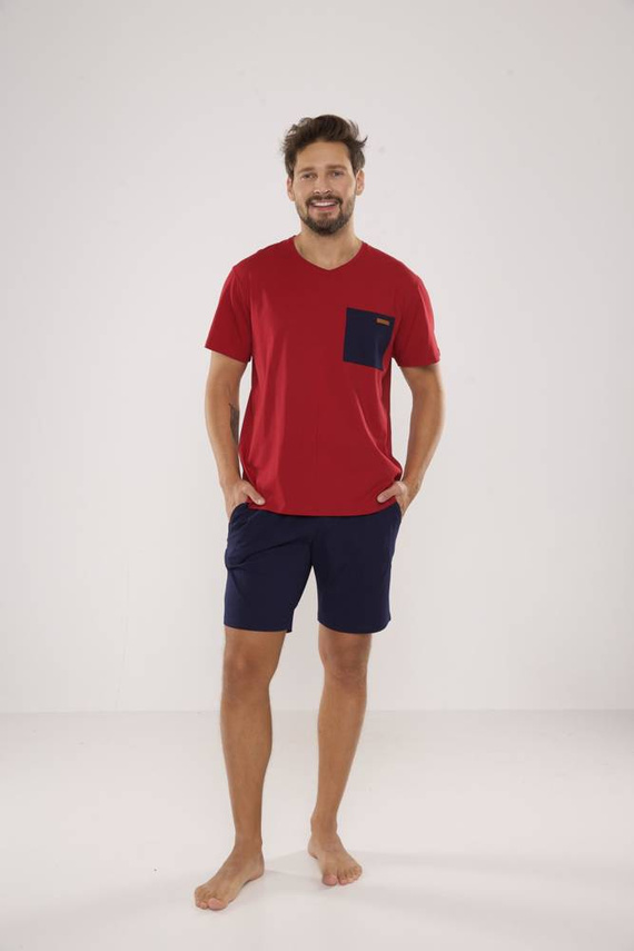 646 Kevin Pánské pyžamo De Lafense - bordó