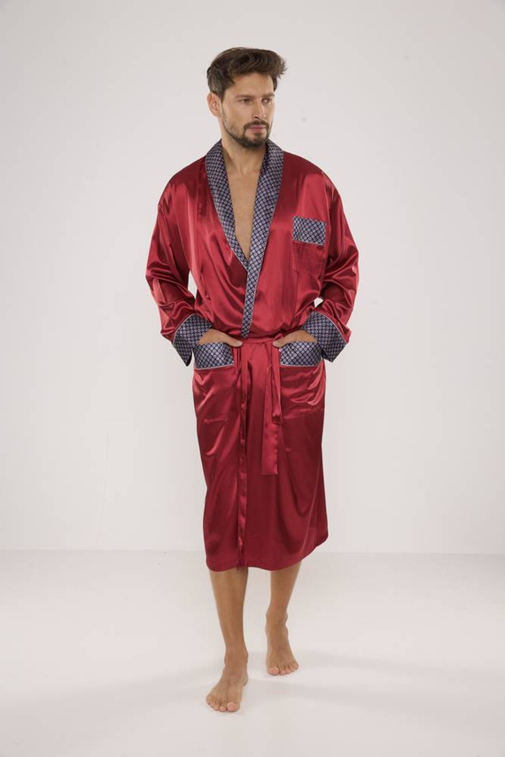 940 Forex pánský saténový župan - bordó