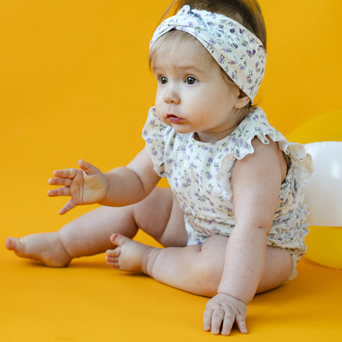 Meadow Body baby muslin bez ramínek ecru květinový Eevi | Lehké a vzdušné na léto