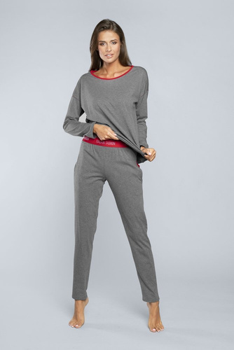 Accent Dámské pyžamo délka. rukáv, délka. kalhoty Italian Fashion - tmavá melanž