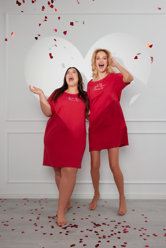 Noční košile Evora s krátkým rukávem Italian Fashion - červená