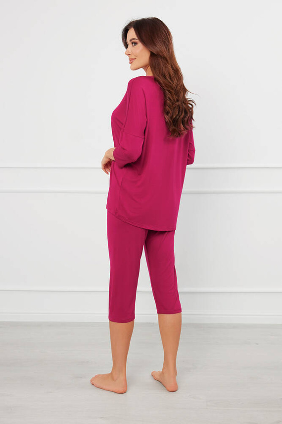 Natura Dámské 3/4 pyžamo Italian Fashion - víno