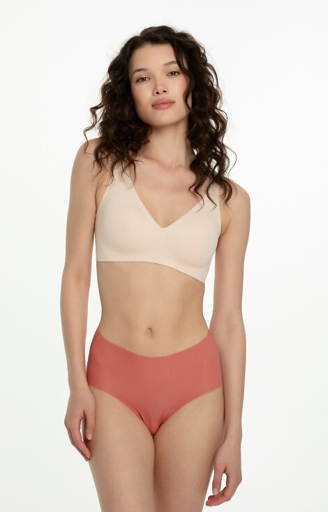 Mousse Maxi Figs Julimex coral - bezešvé dámské kalhotky, neviditelné pod oblečením