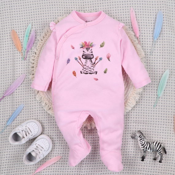 ABN-5539 Nini Happy Animals dětský župan z organické bavlny - 100% bezpečnost, bezniklové zapínání, polská výroba