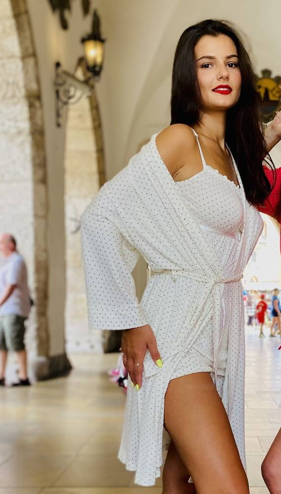 915 Dots Dámské pyžamo Forex - ecru