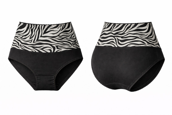 Mitex IGA WILD stahovací kalhotky s vysokým pasem pro vyhlazení břicha wild black 