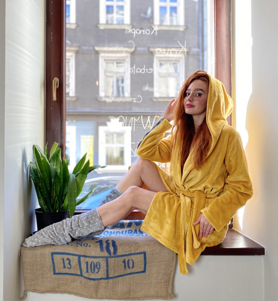 626 Abigail Dámský krátký župan Forex - medový