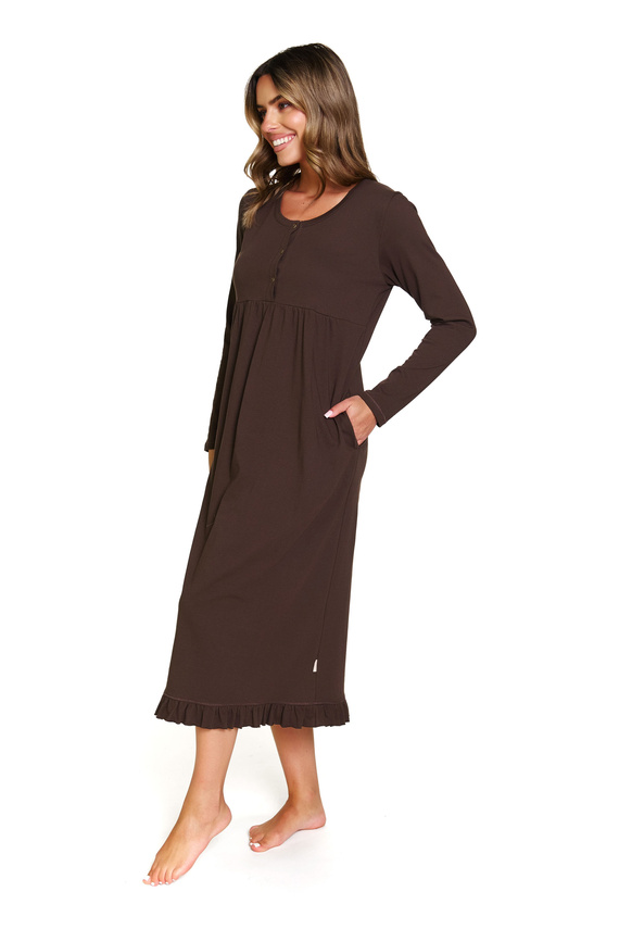 7318 Doctor Nap - Těhotenská a kojící noční košile z bavlny | Polská výroba - brownie