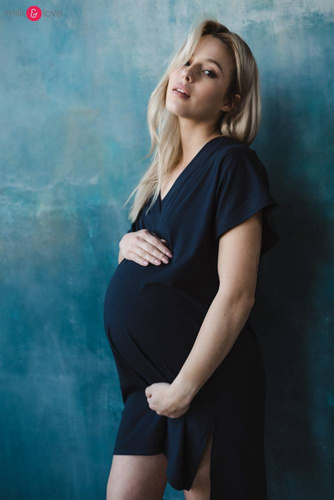 Moon bambusowa koszula nocna ciążowa i do karmienia Milk&Love granatowy