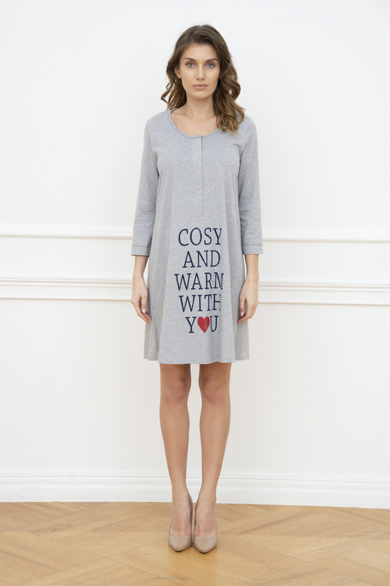 Těhotenská a kojící košile Balm. 3/4 rukáv Italia Fashion - melanž