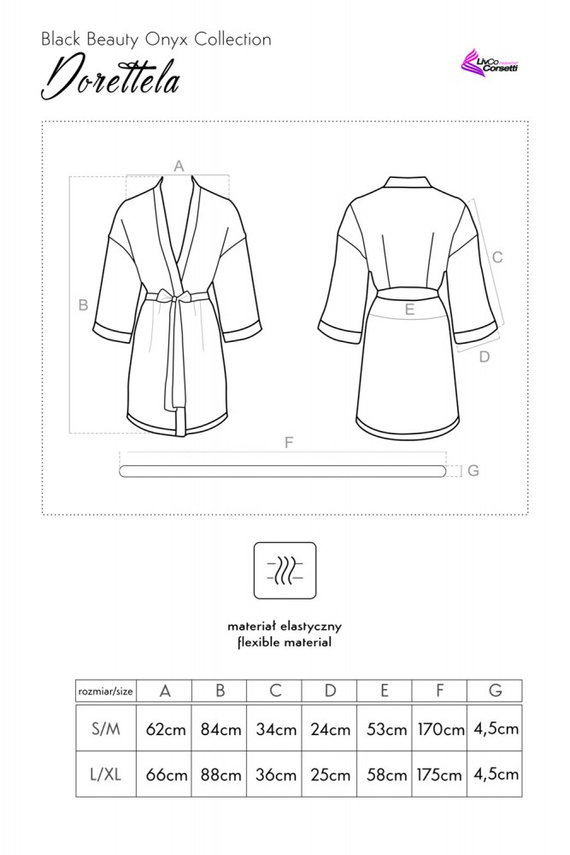 Dorettela LC 90394 Black Beauty Onyx Collection Dámský župan LivCo Corsetti