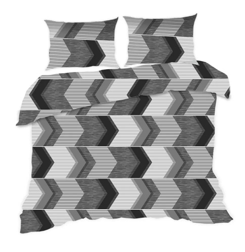 1838N Classic E24 Karo geometry šedé bavlněné povlečení - 100% bavlna, odolné, barevné, 2dílná sada