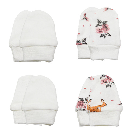 216083 Lala Bavlněné rukavice 4-pack Nicol - neškrábající dětské tlapky