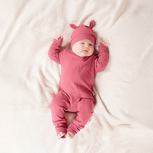 216032 Dětský pyžamo Lala Nicol - žebrovaná bavlna, bez nožiček, šikmý zip