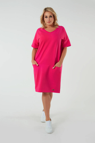 Dámská tunika s krátkým rukávem Stella Italian Fashion - fuchsiová