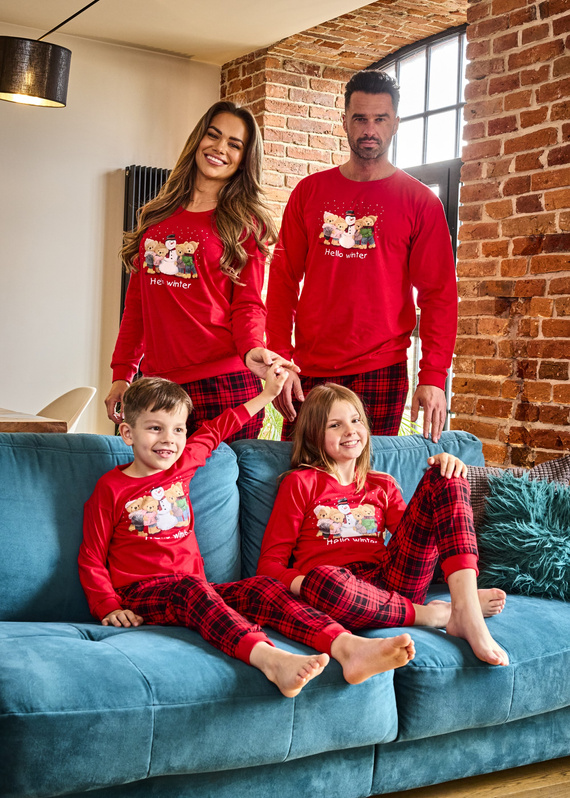 671/421 Winter Cornette dámské pyžamo - vánoční, červené, bavlna, dlouhý rukáv