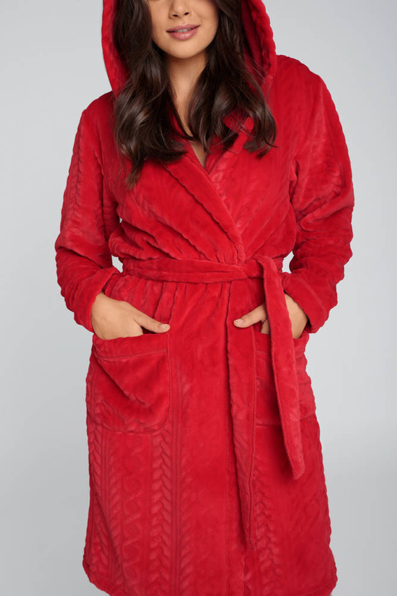 Dámský fleecový župan Zala Italian Fashion - červený