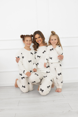 Dívčí pyžamo Fiocca- ecru, bavlna, dlouhý rukáv a kalhoty Italian Fashion
