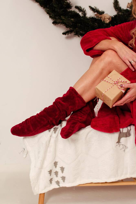 553/554 Ponožky na spaní Wellsoft Smooth De Lafense - bordó