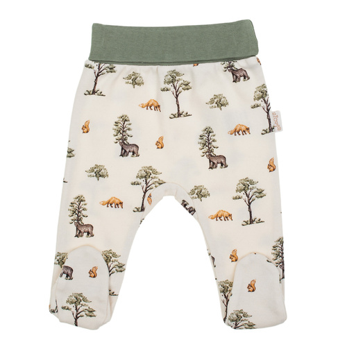 218009 Bavlněný polospánek Nicol s medvídkem Yogi - lesní vzor