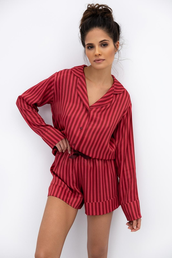 Vivienne Sensis dámské pyžamo - viskóza, zapínání na zip, pruhované