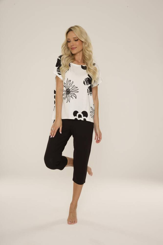 743 Elle Forex Dámské pyžamo - ecru-black