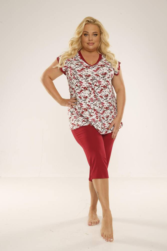 489/491 Mia Dámské pyžamo nadměrné velikosti Forex - červené