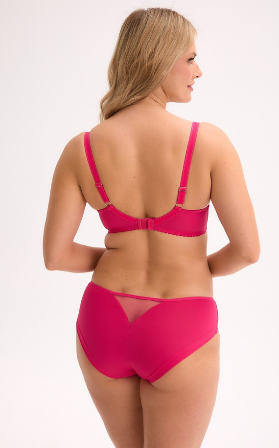 BS 1322 Rhea Gaia fuchsiová poloměkká podprsenka s květinovou výšivkou, s kosticí,