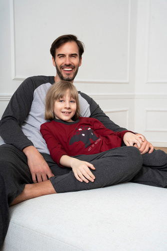 Chlapecké pyžamo Morten Italian Fashion burgundy/c.melange