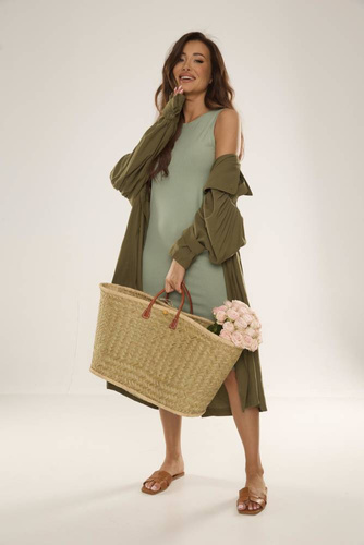 707 Freya Dámské šaty De Lafense - hrachová barva