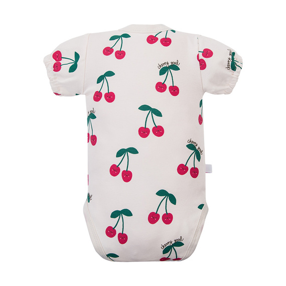 Kojenecké body Eevi Cherry krátký rukáv bavlna pohodlné