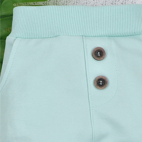 ABN-5574 Dino Explorer Dětské tepláky Nini - organická bavlna, pohodlný pas