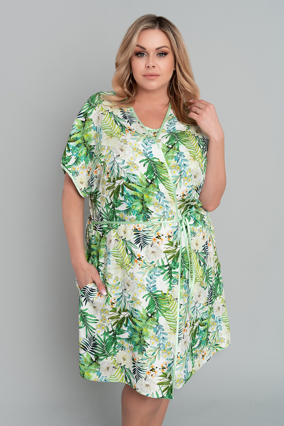 Florina Dámský župan Italian Fashion - potisk listů