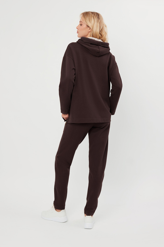 Lagos Dámská mikina s kapucí Italian Fashion - hnědá