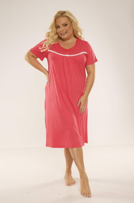 447 Juliette Plus Size Forex noční košile - malinové puntíky