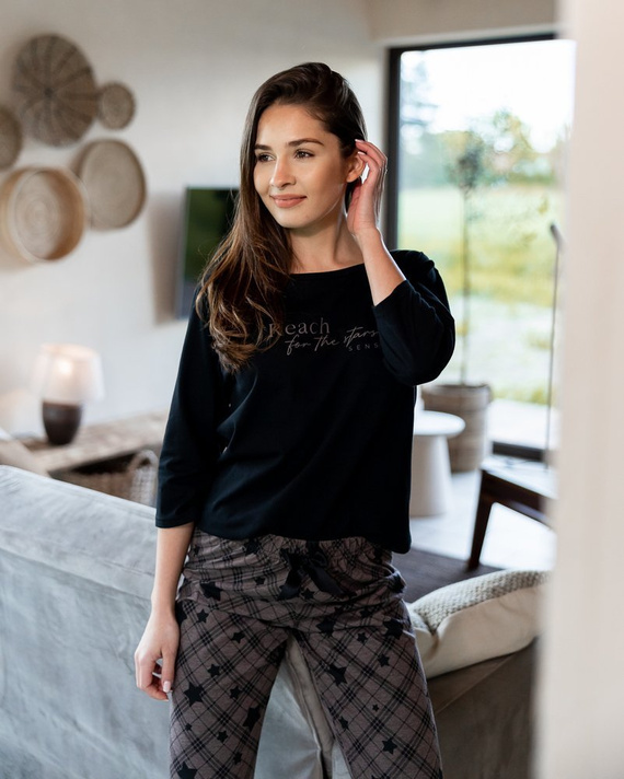 Sensis Reach For The Stars Dámské pyžamo - černohnědé