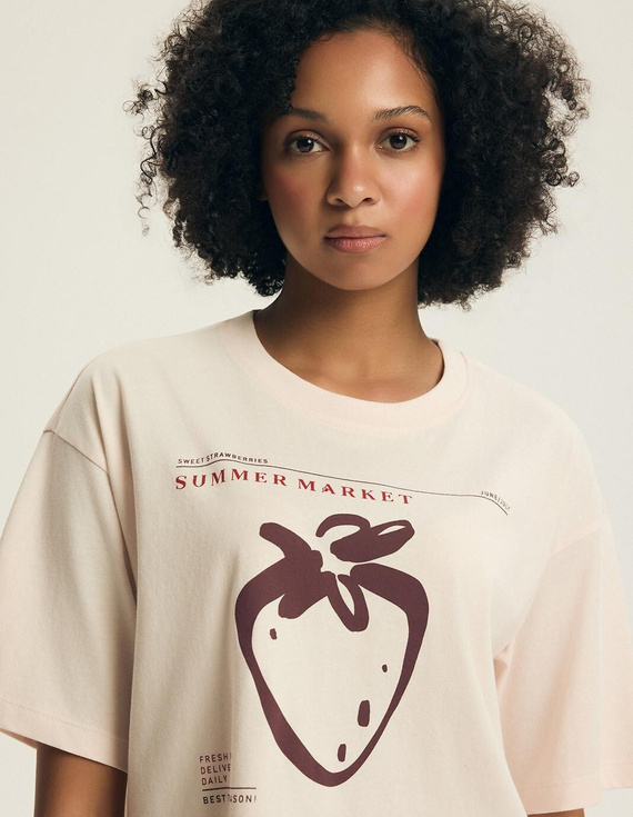 Dámské pyžamo Henderson Evika 44474 – bavlna, jahody, šortky