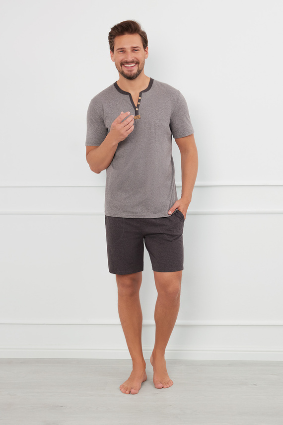Julius Pánské pyžamo s krátkým rukávem, šortky Italská móda -¶r.melange/c.melange